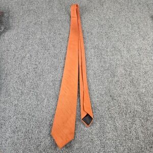 Wemlon by Wembley Orange Solid Tie Textured Classic Men's Necktie